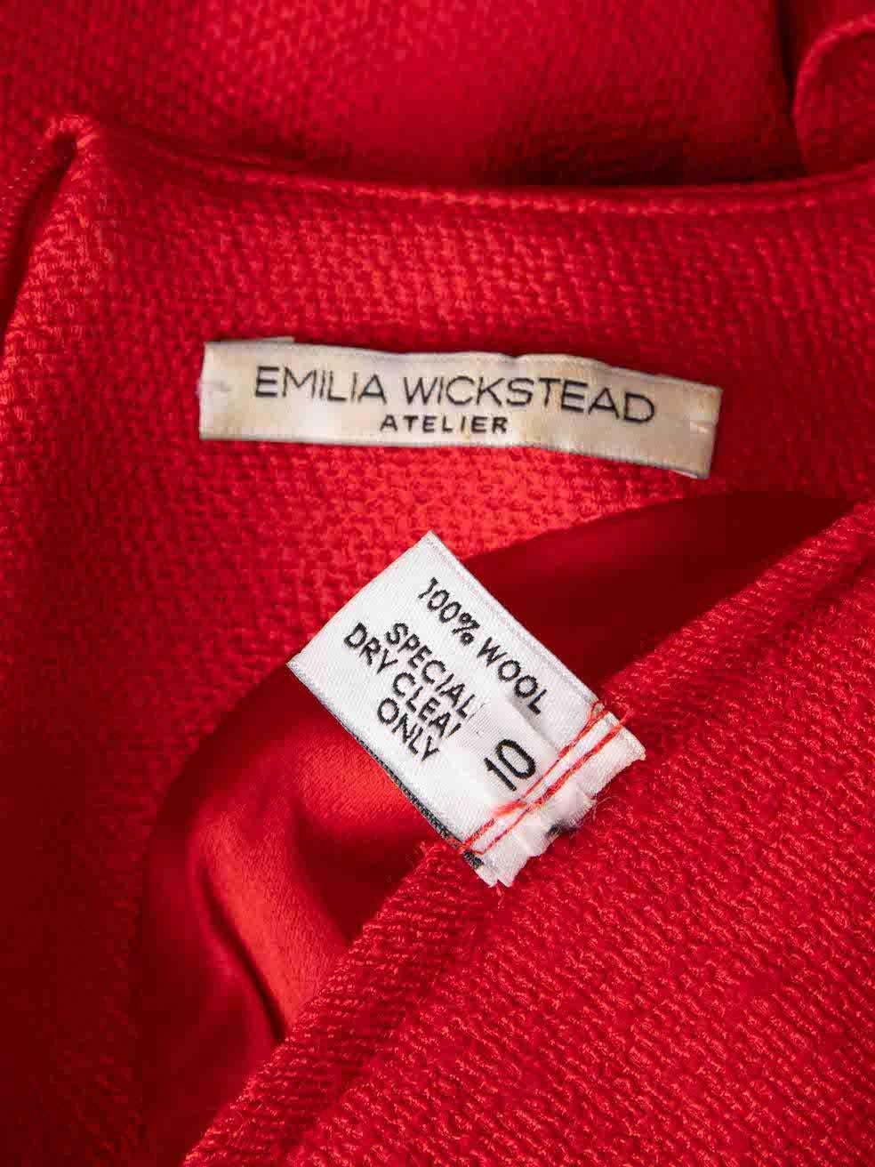 Emilia Wickstead Red Textured Mini Dress Size M For Sale 4