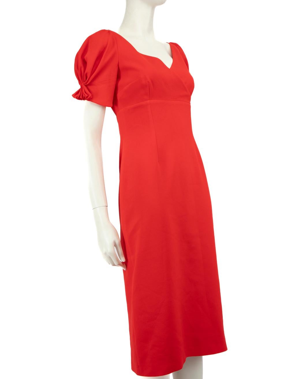 CONDITION is Very good. Minimal wear to dress is evident. Minimal signs of use including very light marks along underarm area and dress hanger loops. The composition and sizing labels are missing on this used Emilia Wickstead designer resale item.
