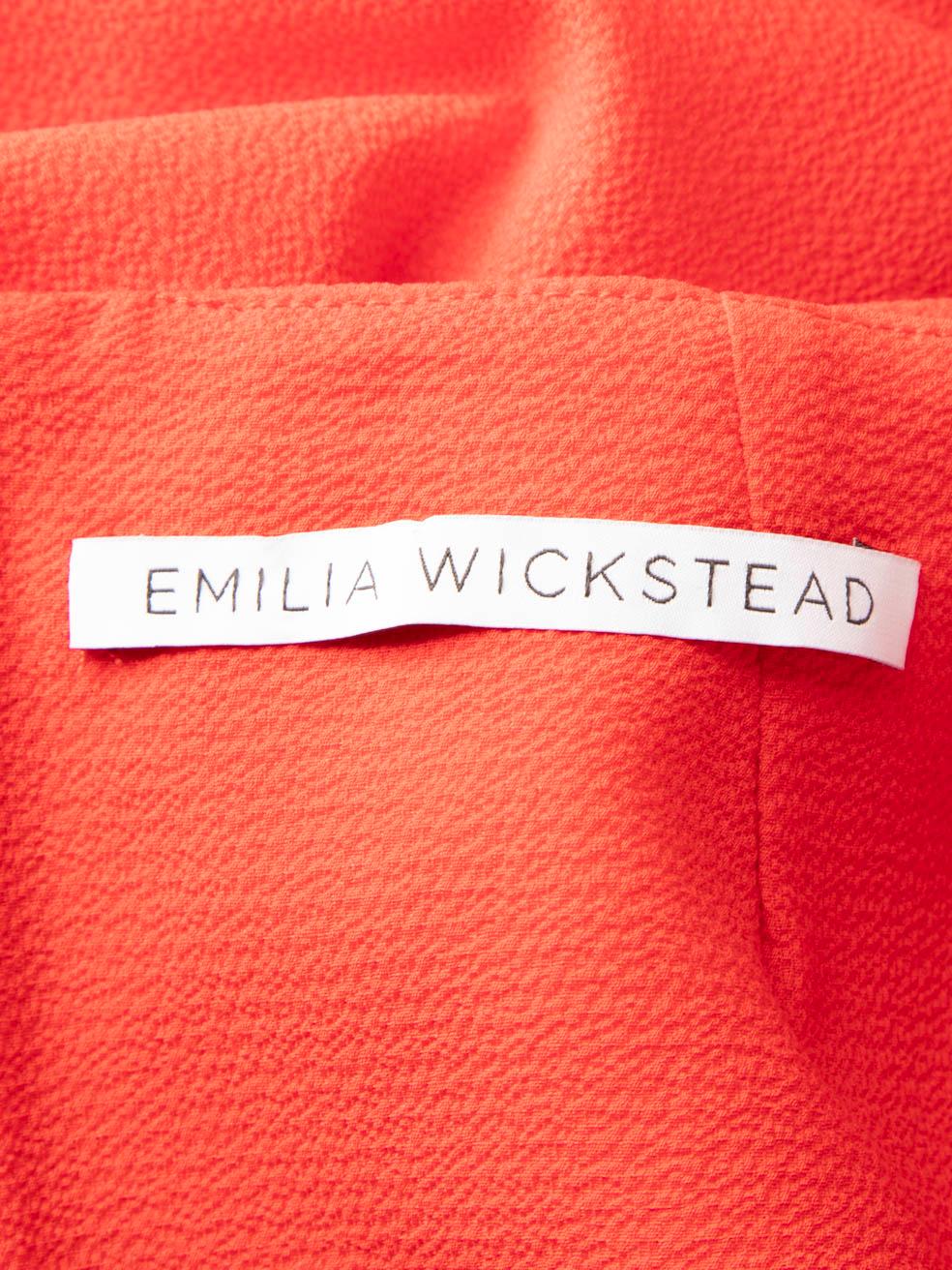 Emilia Wickstead Red V Neck Midi Dress Size M 3