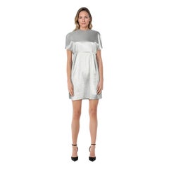 Emilia Wickstead Silver Short Sleeve Knee Length Dress Size XS
