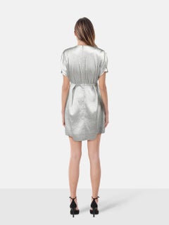Emilia Wickstead Silver Short Sleeve Mini Dress Size XS