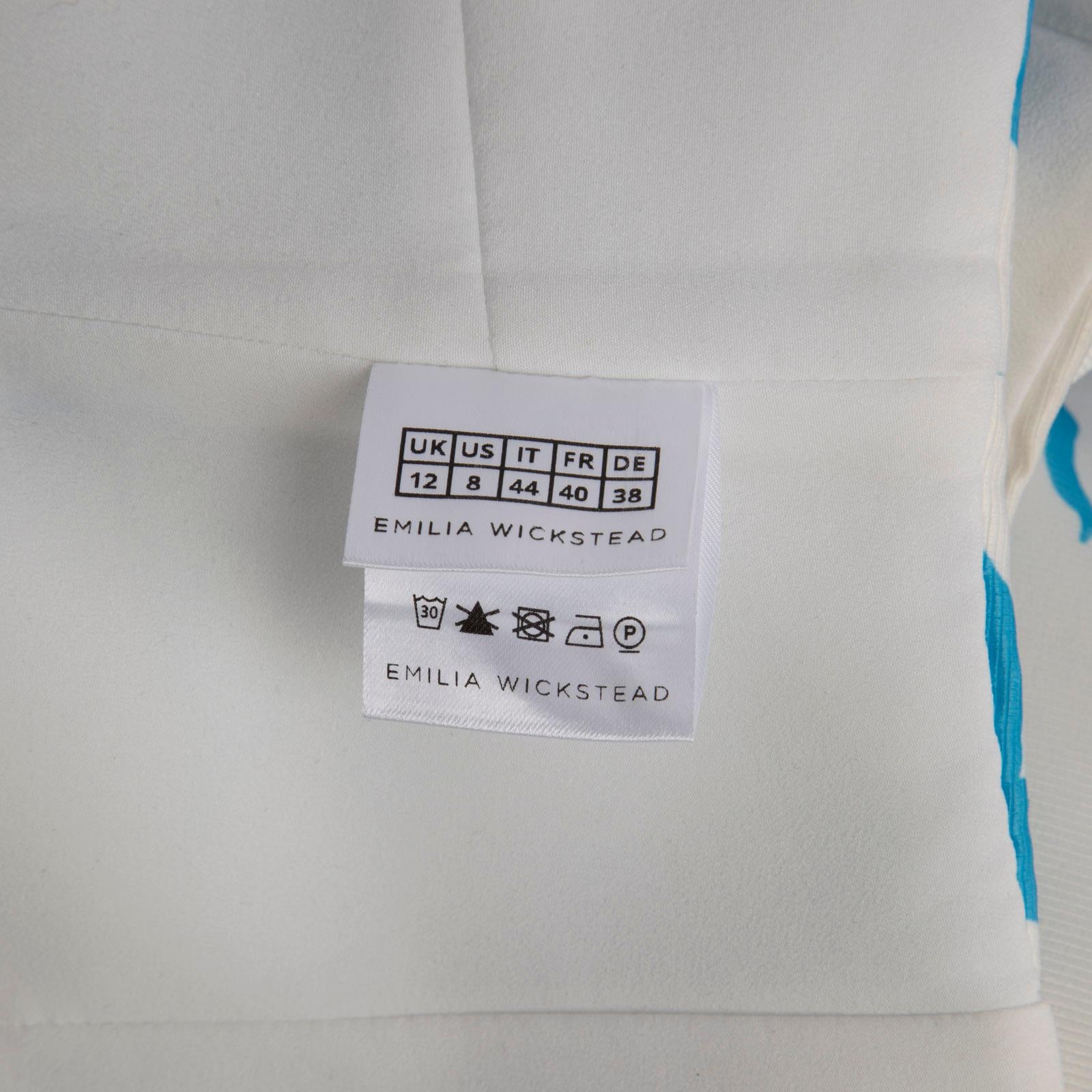 Ensemble top et jupe à motifs blancs et bleus Emilia Wickstead Taille L en vente 5