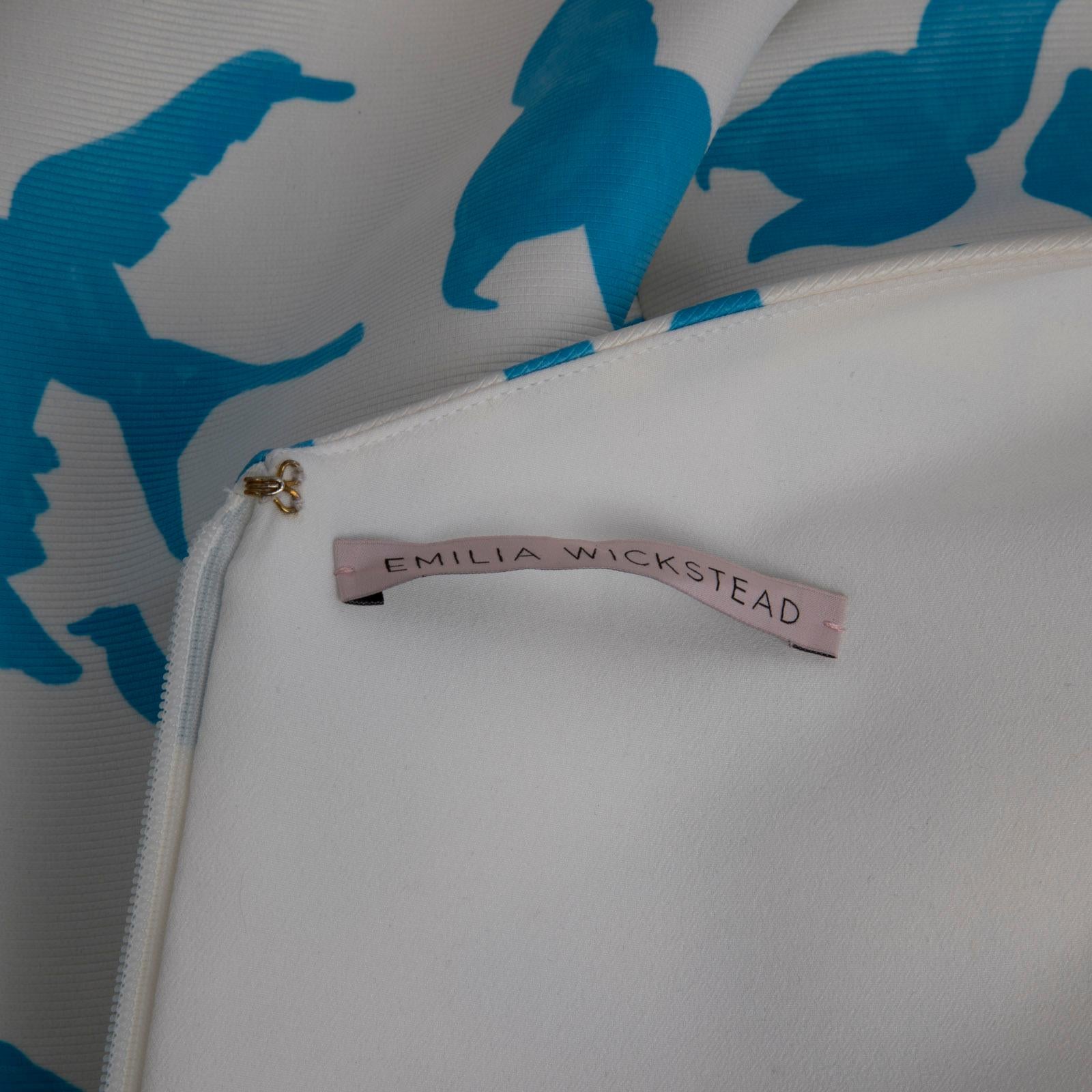 Ensemble top et jupe à motifs blancs et bleus Emilia Wickstead Taille L en vente 4