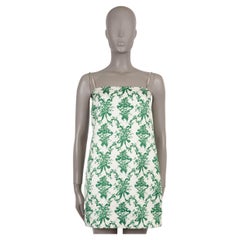 EMILIA WICKSTEAD bianco verde poliestere 2020 MIU FLORAL FAILLE MINI Dress UK8 XS