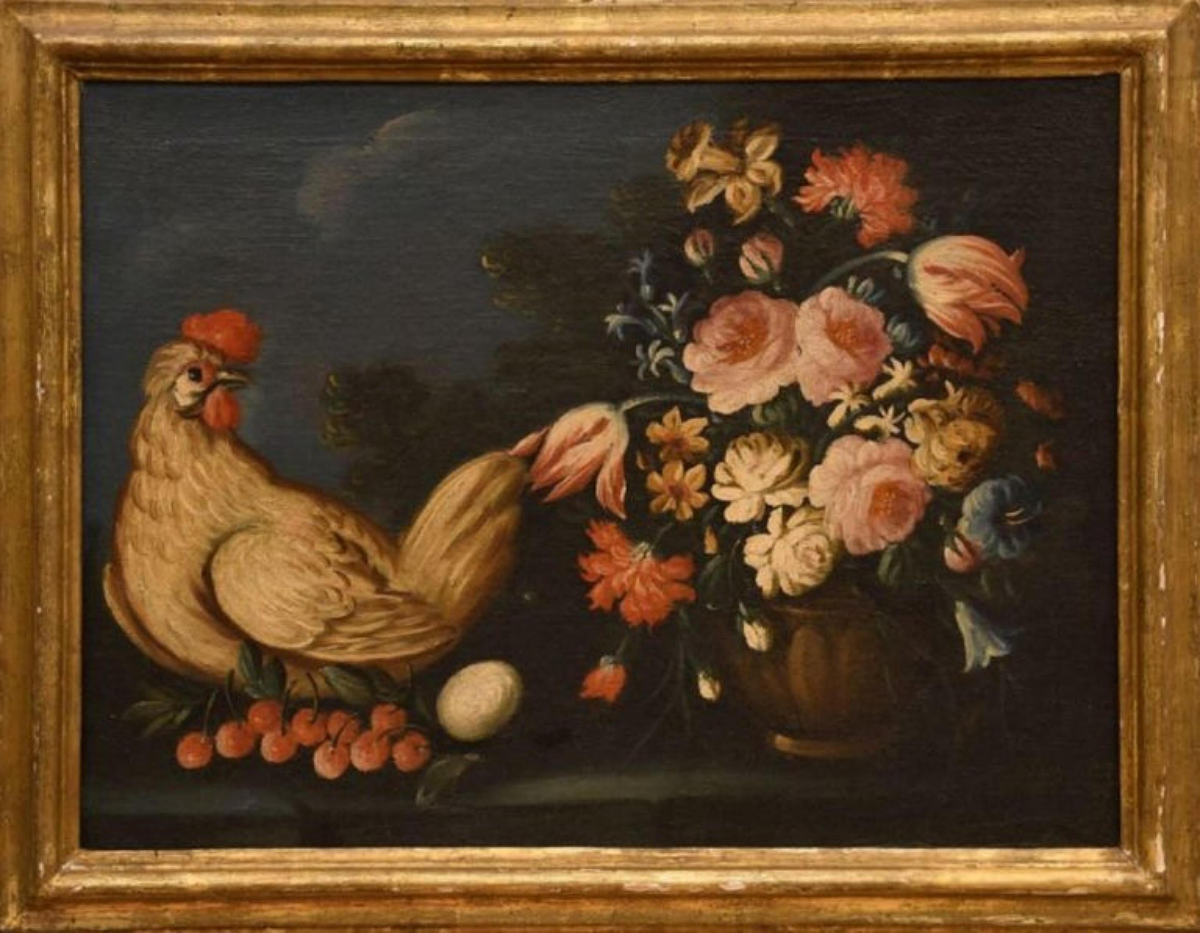 École Emilian - Italie 17ème siècle « Quatre natures mortes avec animaux et fleurs » en vente 2