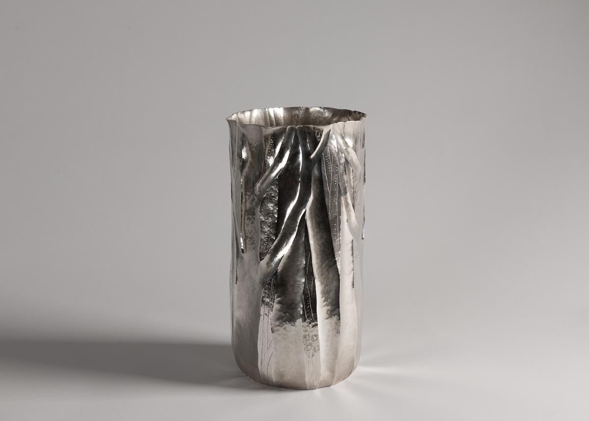Emiliano Céliz, Flores y Pellines, No. 201, Silver Plated Vase, Argentina, 2020 In Excellent Condition In New York, NY