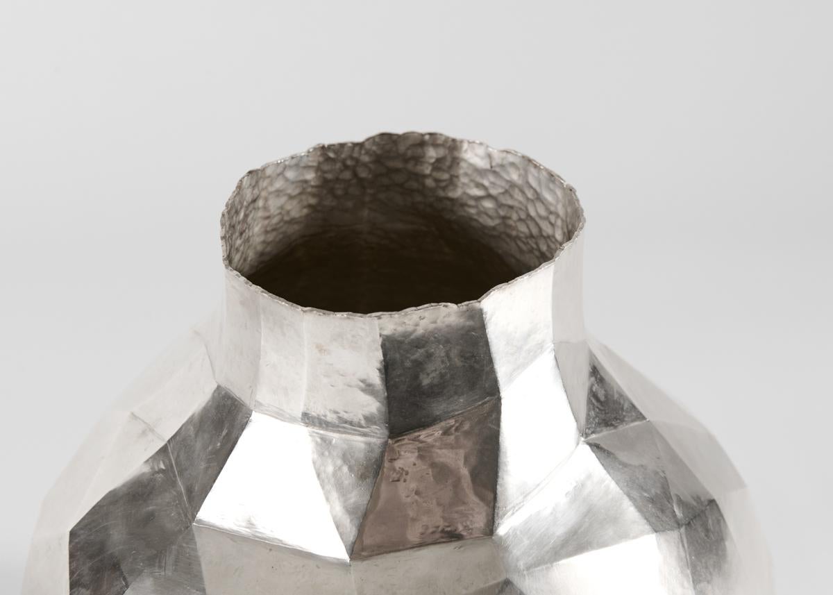 Argentine Emiliano Céliz, Fragmented Man, Silver-plated Copper Vase, Argentina, 2021 For Sale