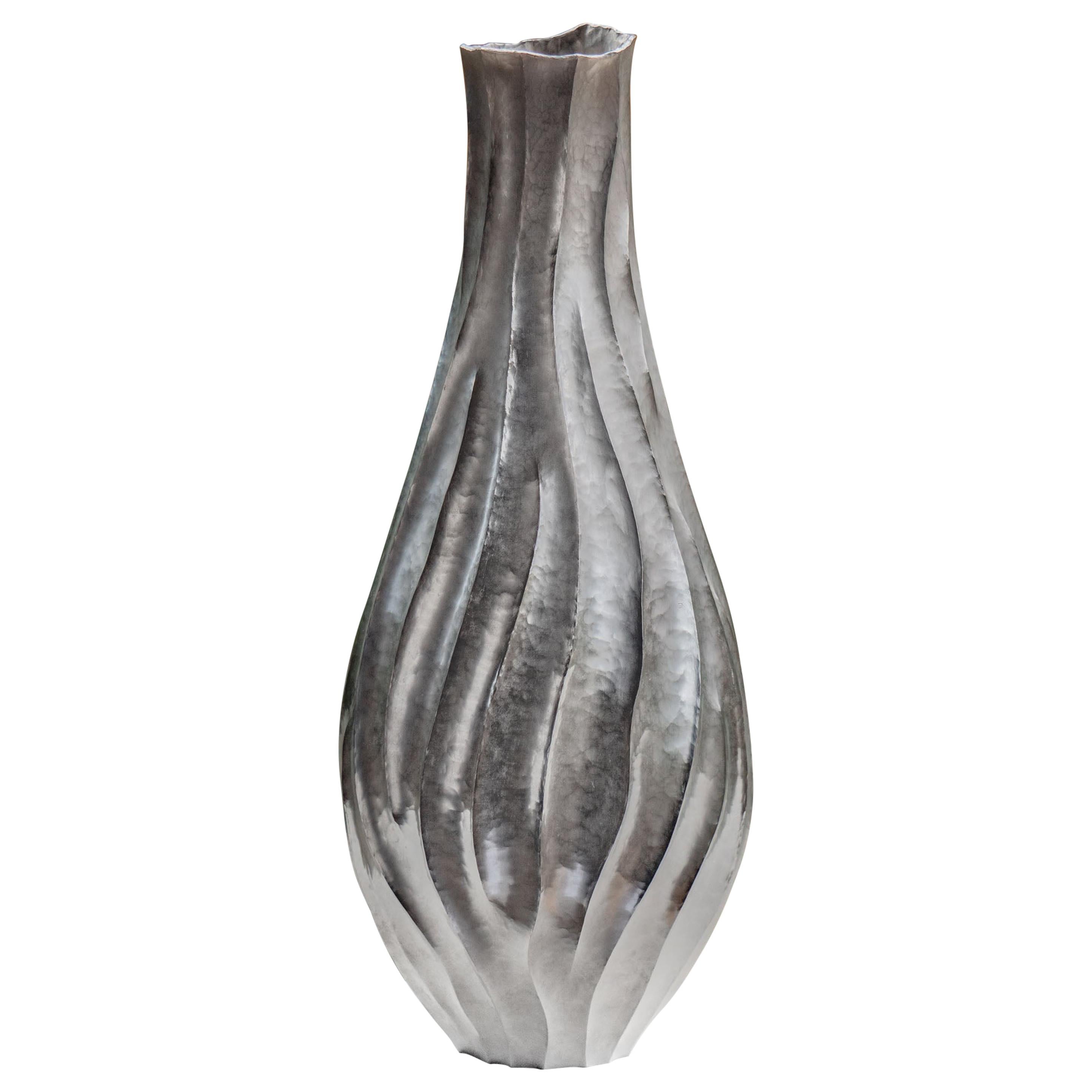 Emiliano Céliz, Leaves XVII, Silver Plated Vase, Argentina, 2020