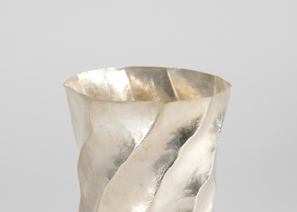 Silvered Emiliano Céliz, Natural Flow, Silver-plated Vase, Argentina, 2024