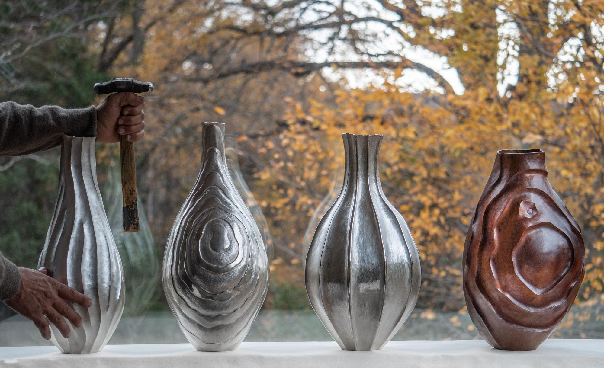 Silvered Emiliano Céliz, Out of Time II, Silver Plated Vase, Argentina, 2020