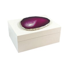 Emiliano Small Agate Box in White and Pink by CuratedKravet
