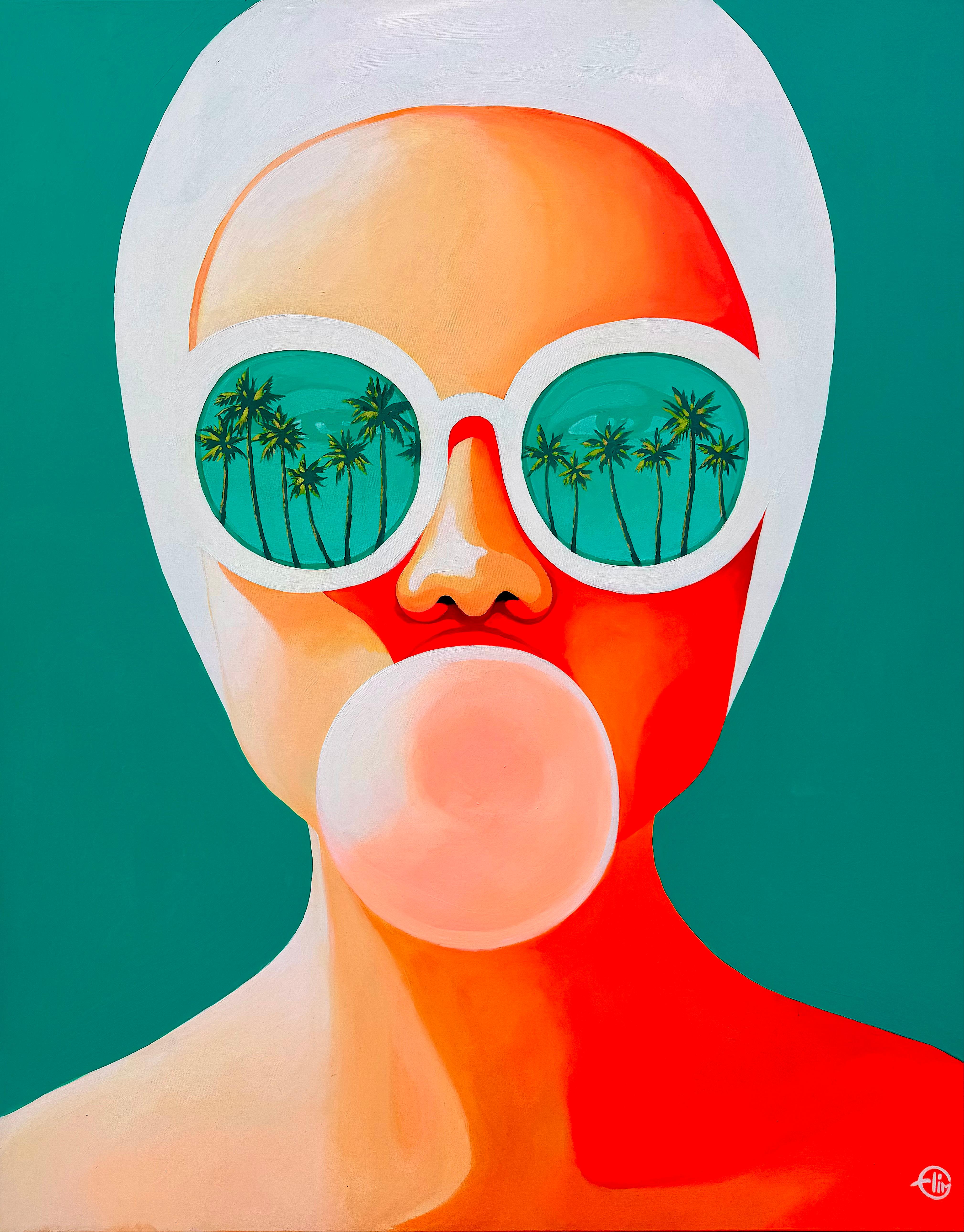 Figurative Painting di Emilie Arnoux - Bambina con le bolle