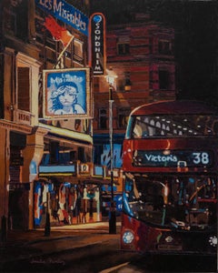 The West End - Original-Realismus, architektonische Stadtlandschaft London, Ölfarbe