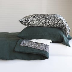 Emilie Merino White Queen-Size Blanket with Custom Print Border by JG Switzer