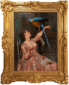 LADY WITH A PARROT (1873) BY ÉMILE VILLA