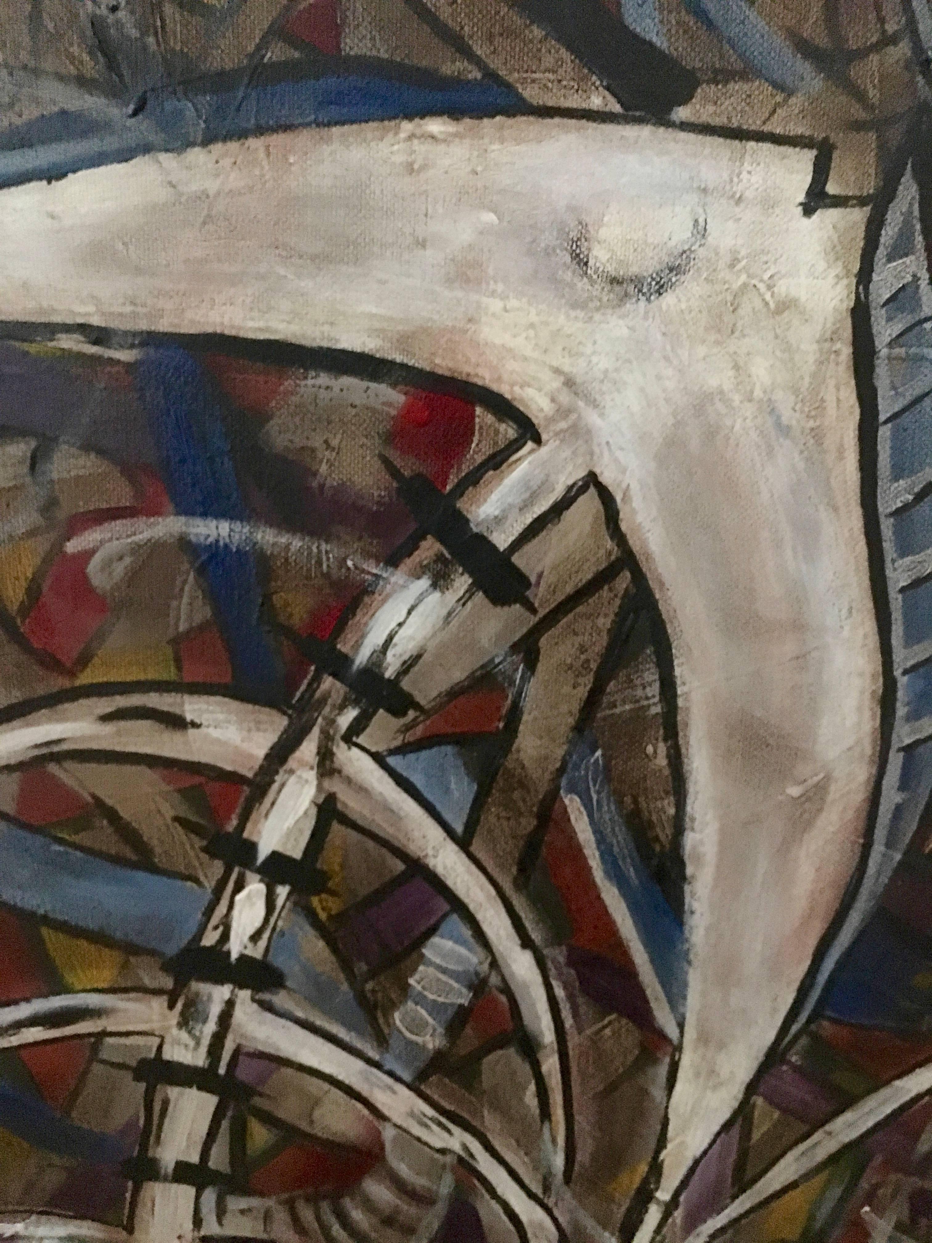 Cuban Artist Emilio Martinez Untitled 1 - Black Abstract Painting by Emilio Adan Martinez