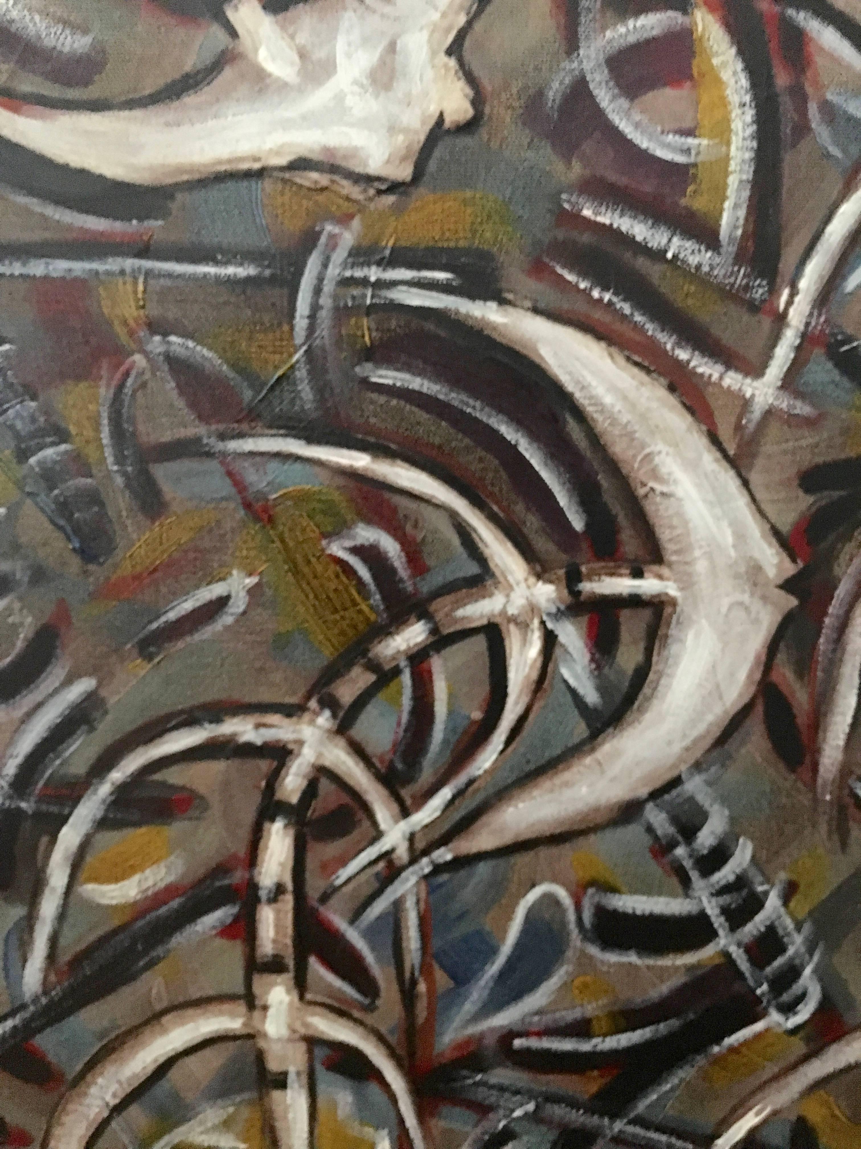 Cuban Artist Emilio Martinez Untitled Painting For Sale 1