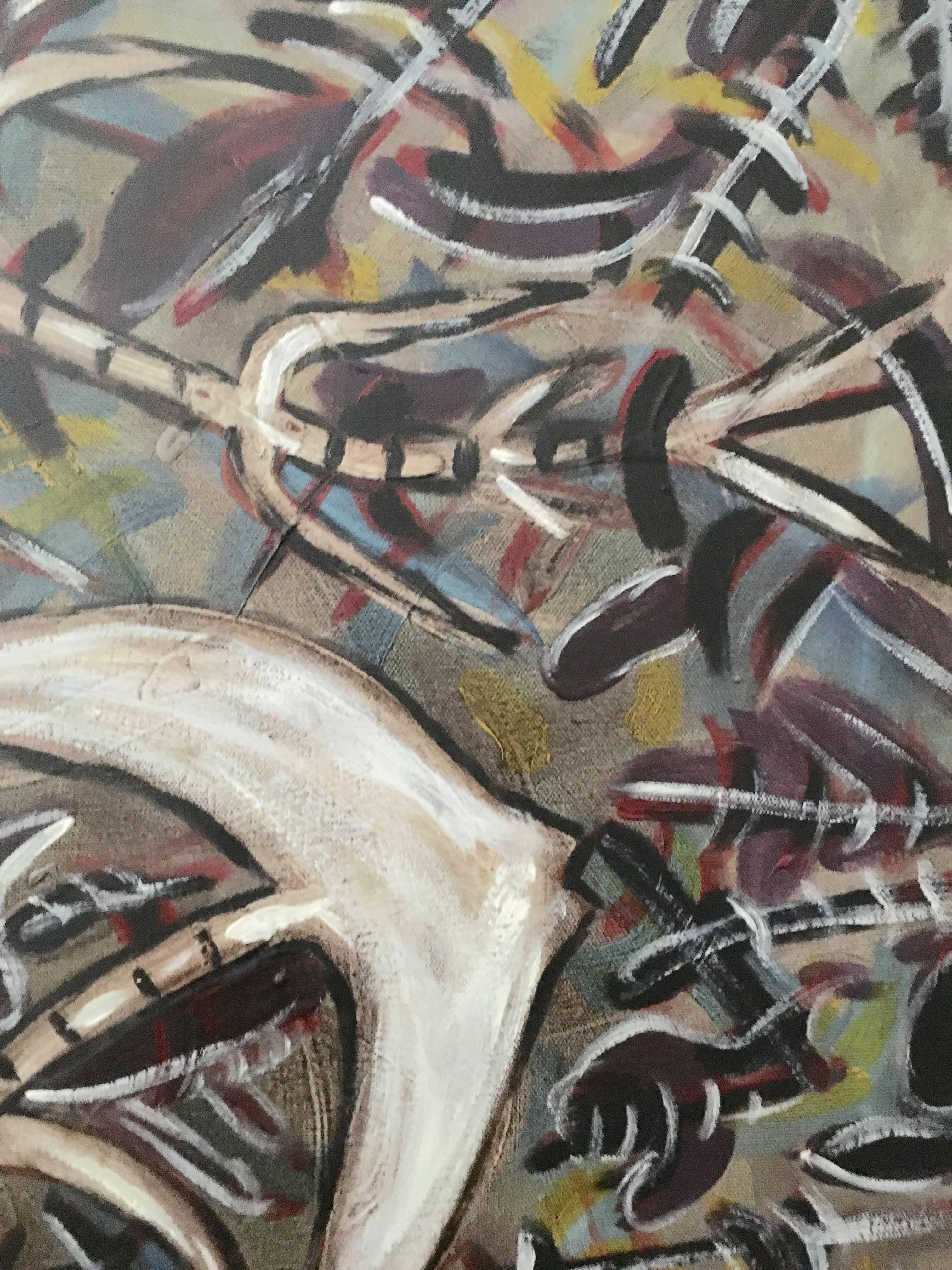 Cuban Artist Emilio Martinez Untitled Painting For Sale 2