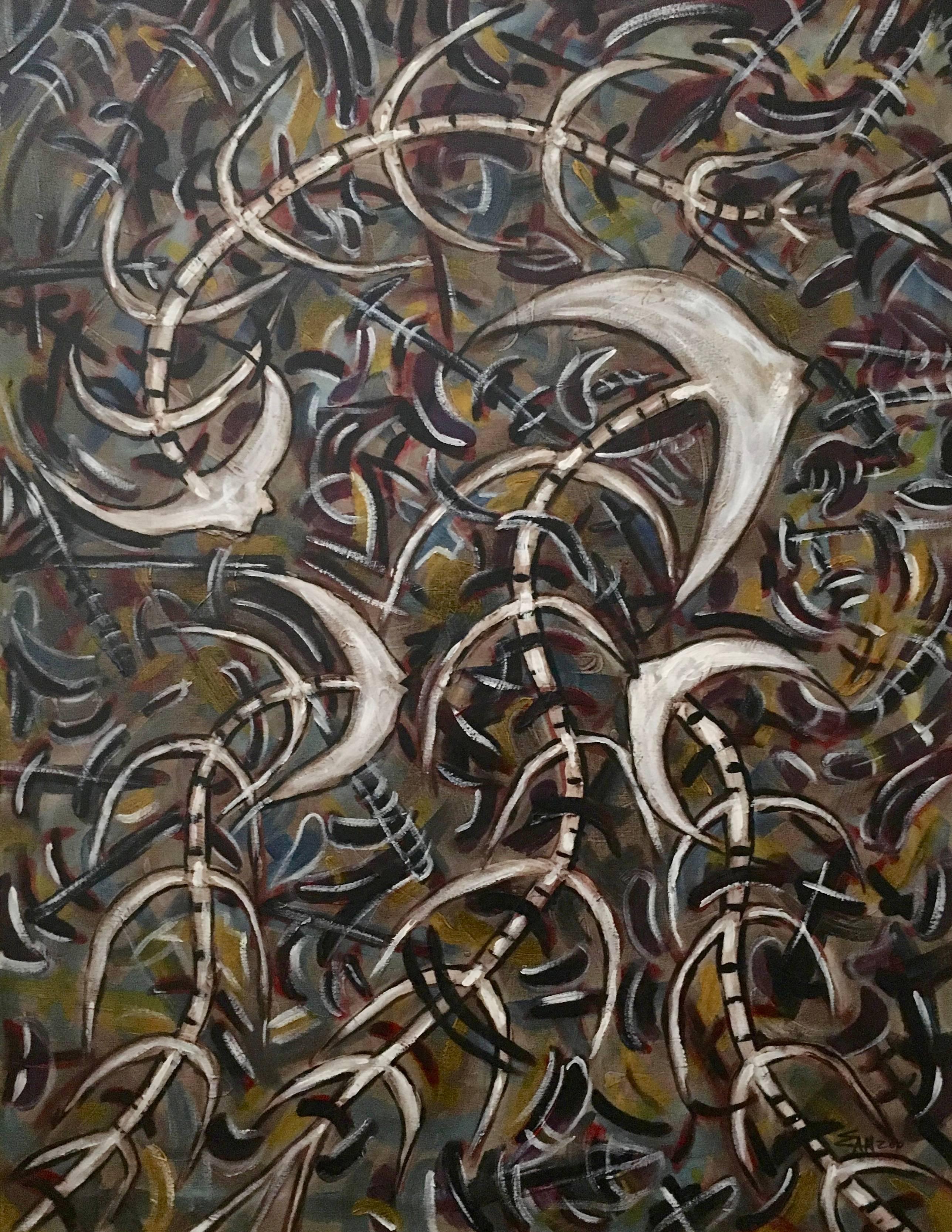 Cuban Artist Emilio Martinez Untitled Painting