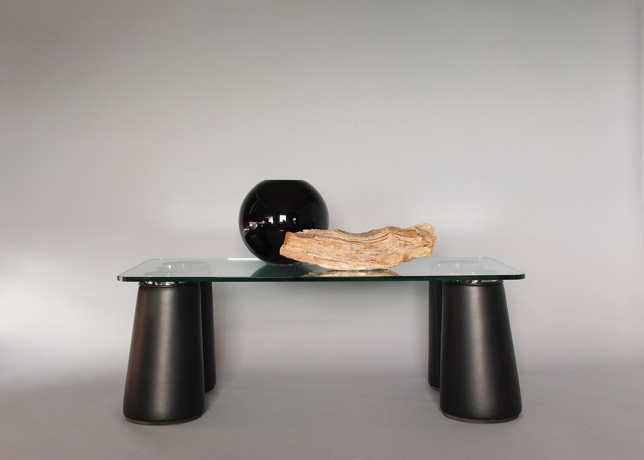 Table basse « NuAGE » en cuir et verre d'Emilio Ambasz pour Poltrona Frau en vente 8