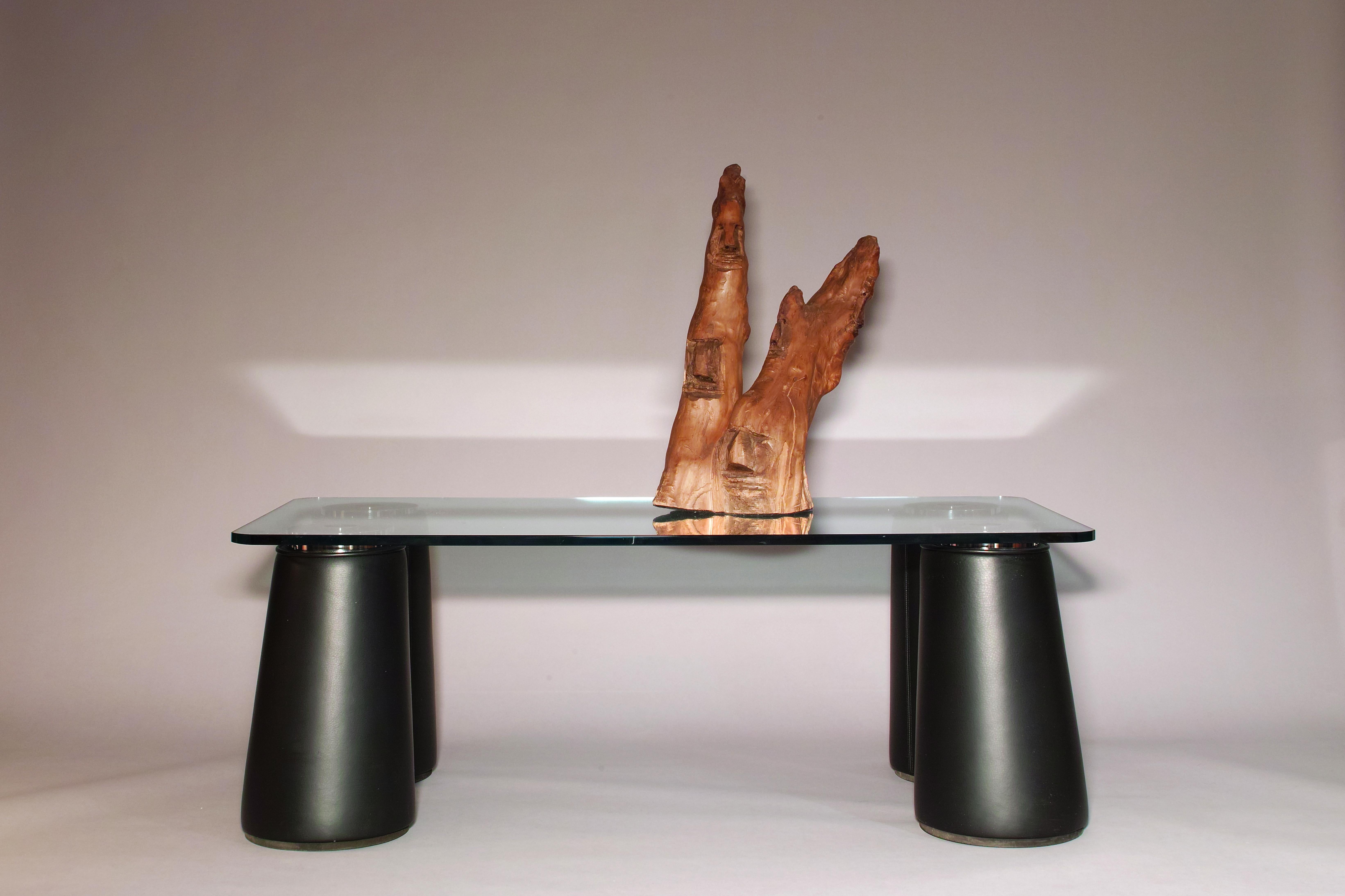 Fin du 20e siècle Table basse « NuAGE » en cuir et verre d'Emilio Ambasz pour Poltrona Frau en vente