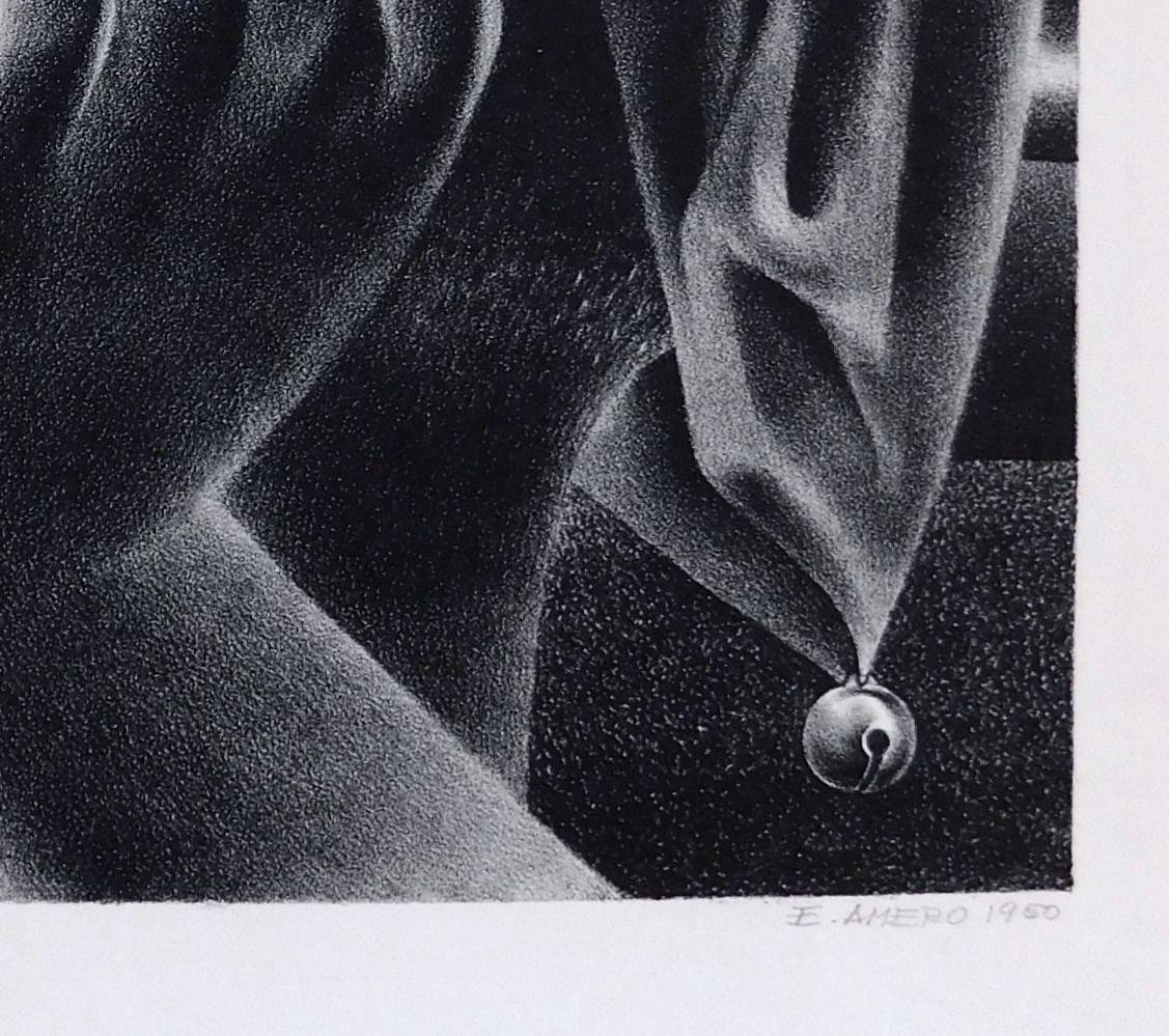 Emilio Amero Litografia originale, 1950, Armonica Blues in vendita 3