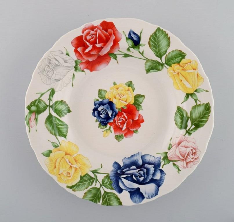 Emilio Bergamin for Taitù. Eight deep Romantica plates in porcelain with flowers. Italian design. 
Dated 1994.
Measures: 23.5 x 4 cm.
In excellent condition.
Stamped.