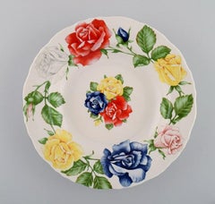Emilio Bergamin for Taitù, Eight Deep Romantica Plates in Porcelain with Flowers