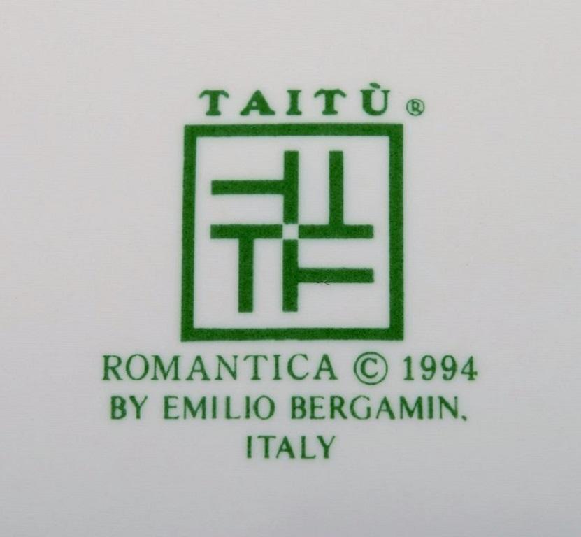 Emilio Bergamin for Taitù, Eight Deep Romantica Plates in Porcelain with Flowers In Excellent Condition In Copenhagen, DK