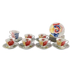 Emilio Bergamin for Taitù, Romantica Coffee Service for Eight People