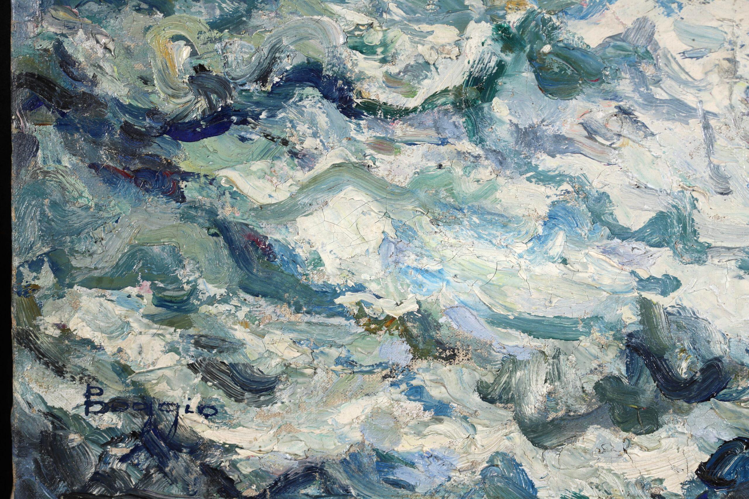 Voyage au Venezuela 1919 - Impressionist Seascape Oil Painting by Emilio Boggio For Sale 7