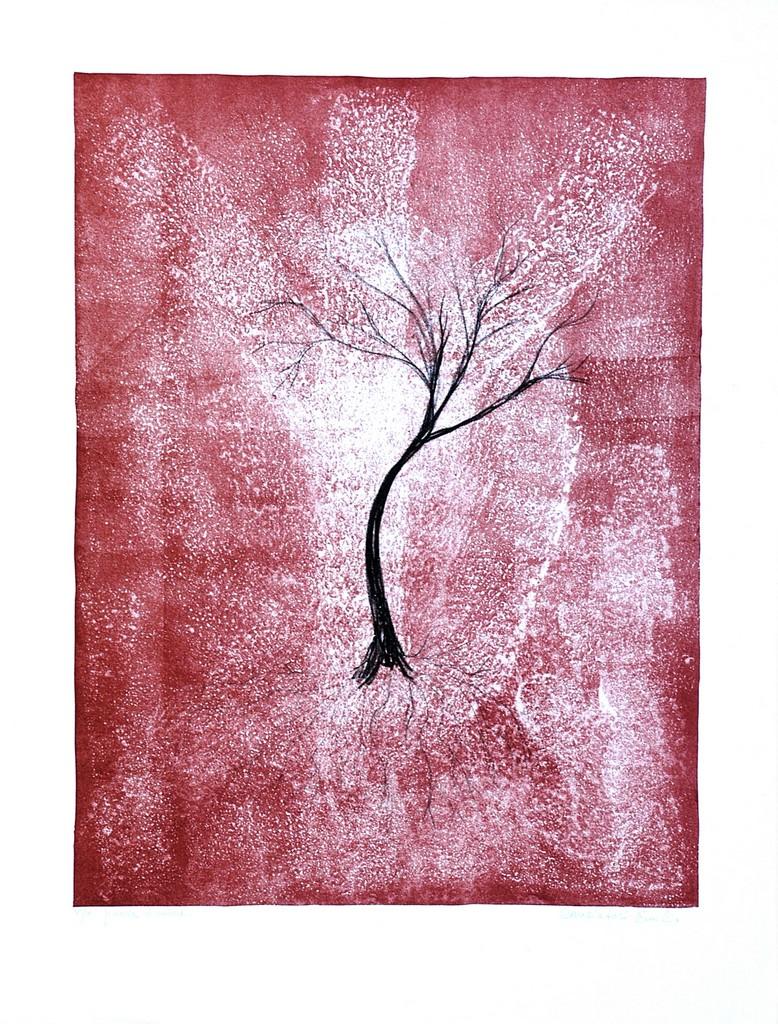 Tree Lithograph on Paper, Hand Signed, Edition of 100, 1970s