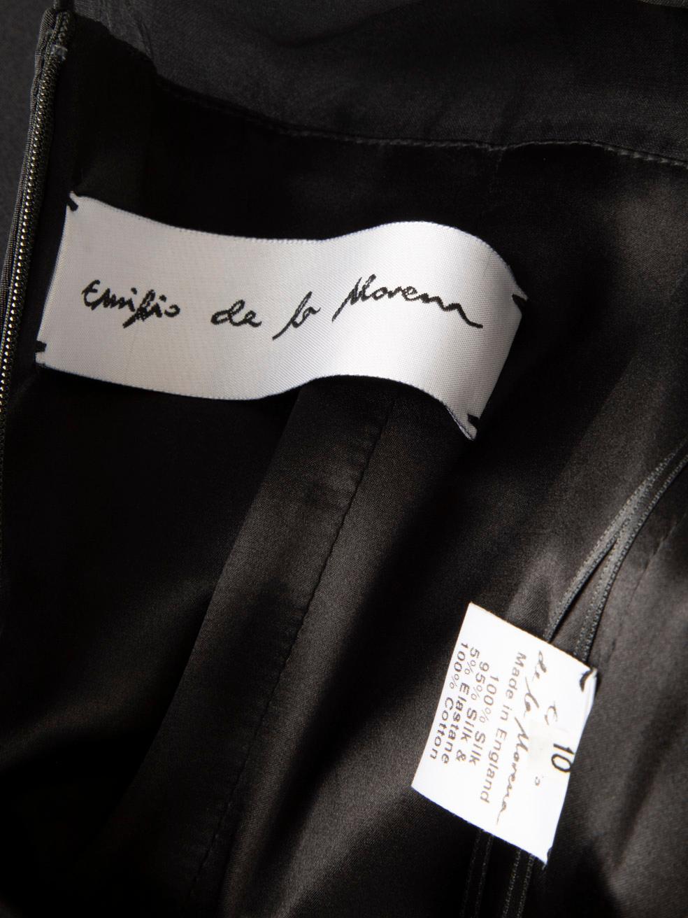 Emilio de la Morena Black Silk Tulle Mini Dress Size M 3