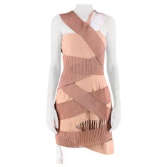 Emilio De La Morena Nude Frill Dress US 8