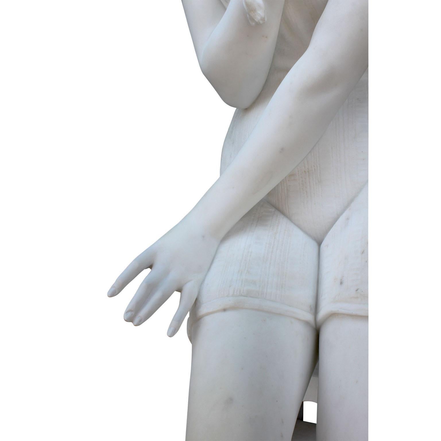 Escultura italiana de mármol de Carrara del siglo XIX 