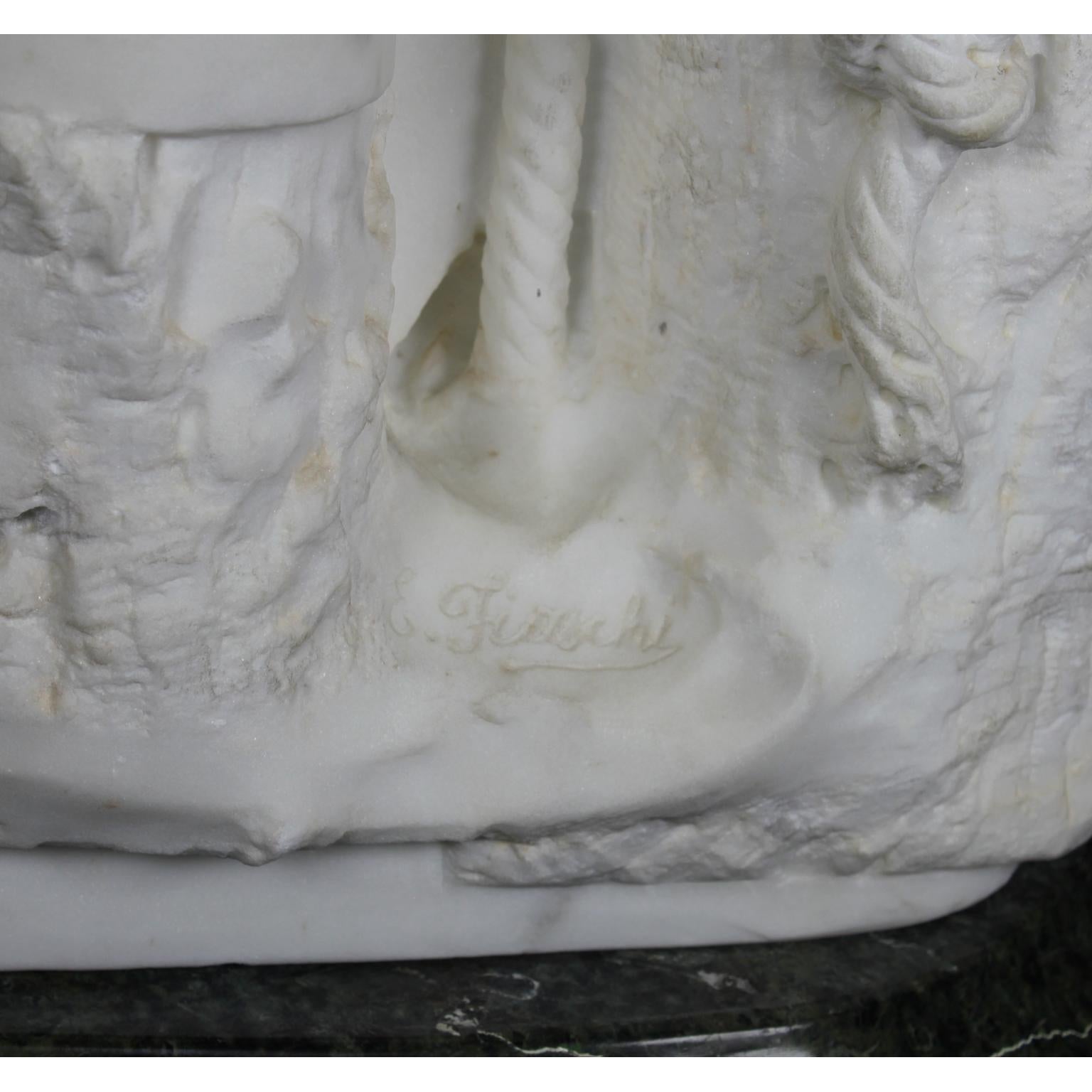 Escultura italiana de mármol de Carrara del siglo XIX 