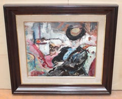 Emilio Grau Sala (1911 - 1975) - Óleo sobre tabla - Interior con figura