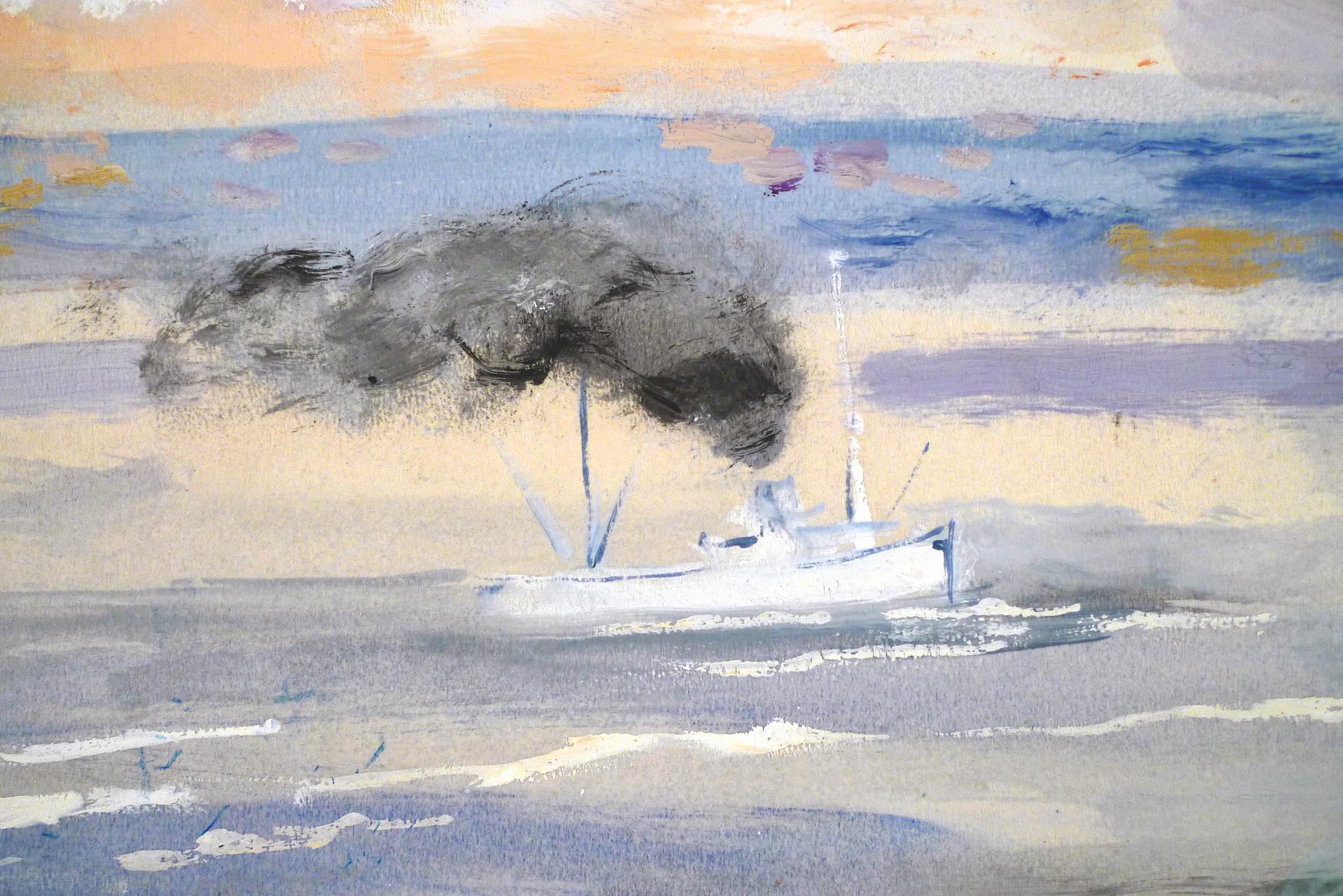 « L'estuaire de la Seine, Normandie », huile sur C. d'Emilio Grau Sala, 20e siècle en vente 2
