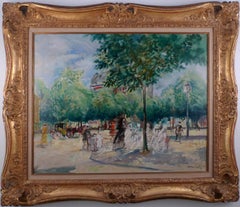 "Boulevard di Parigi", olio su tela del XX secolo dell'artista spagnolo E. Grau Sala
