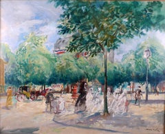 "Boulevard of Paris", 20th Century oil on canvas by Spanish artist E. Grau Sala