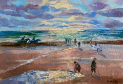Coucher de Soleil - Post Impressionist Figurative Oil by Emilio Grau Sala