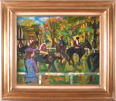 Deauville, 1963, 20e siècle Huile sur toile de l'artiste espagnol Emilio Grau Sala