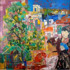 "Évocation Méditerranéenne", 20th Century Oil on Canvas by Emilio Grau Sala