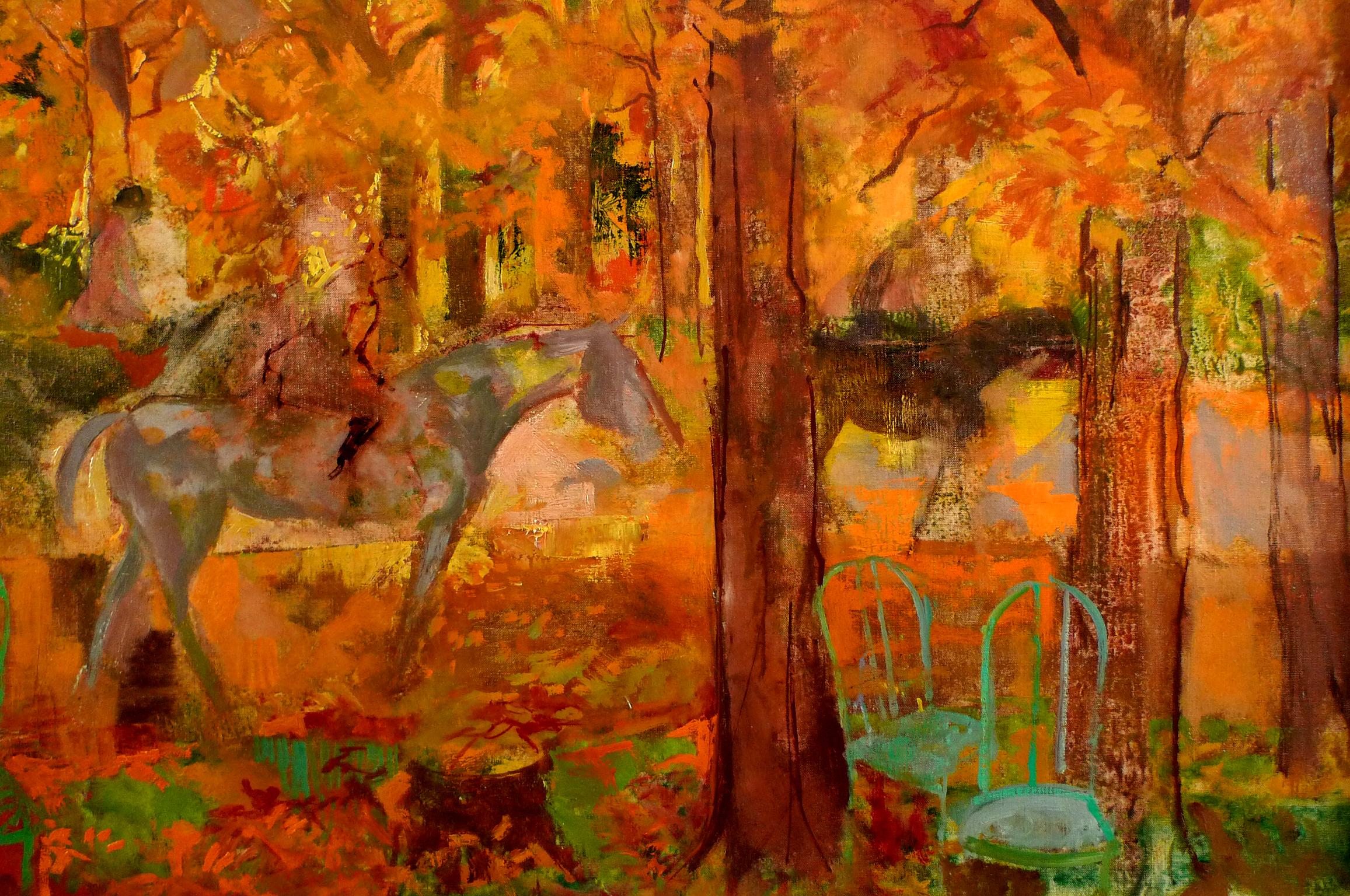„Horse beim Herbst reitet“, Ölgemälde auf Leinwand von Emilio Grau Sala, 20. Jahrhundert im Angebot 4