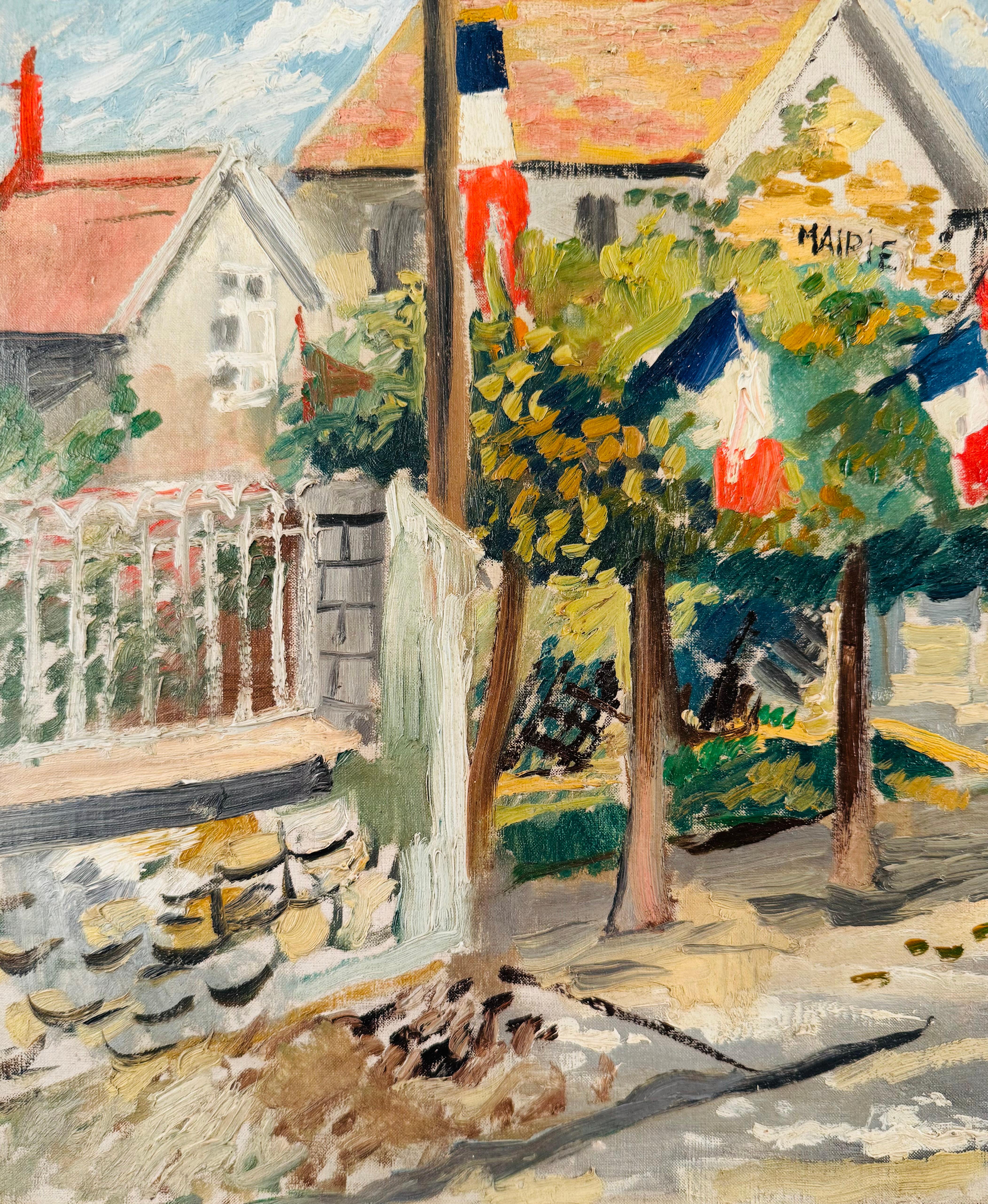 La rue pavoisée - Painting by Emilio Grau Sala