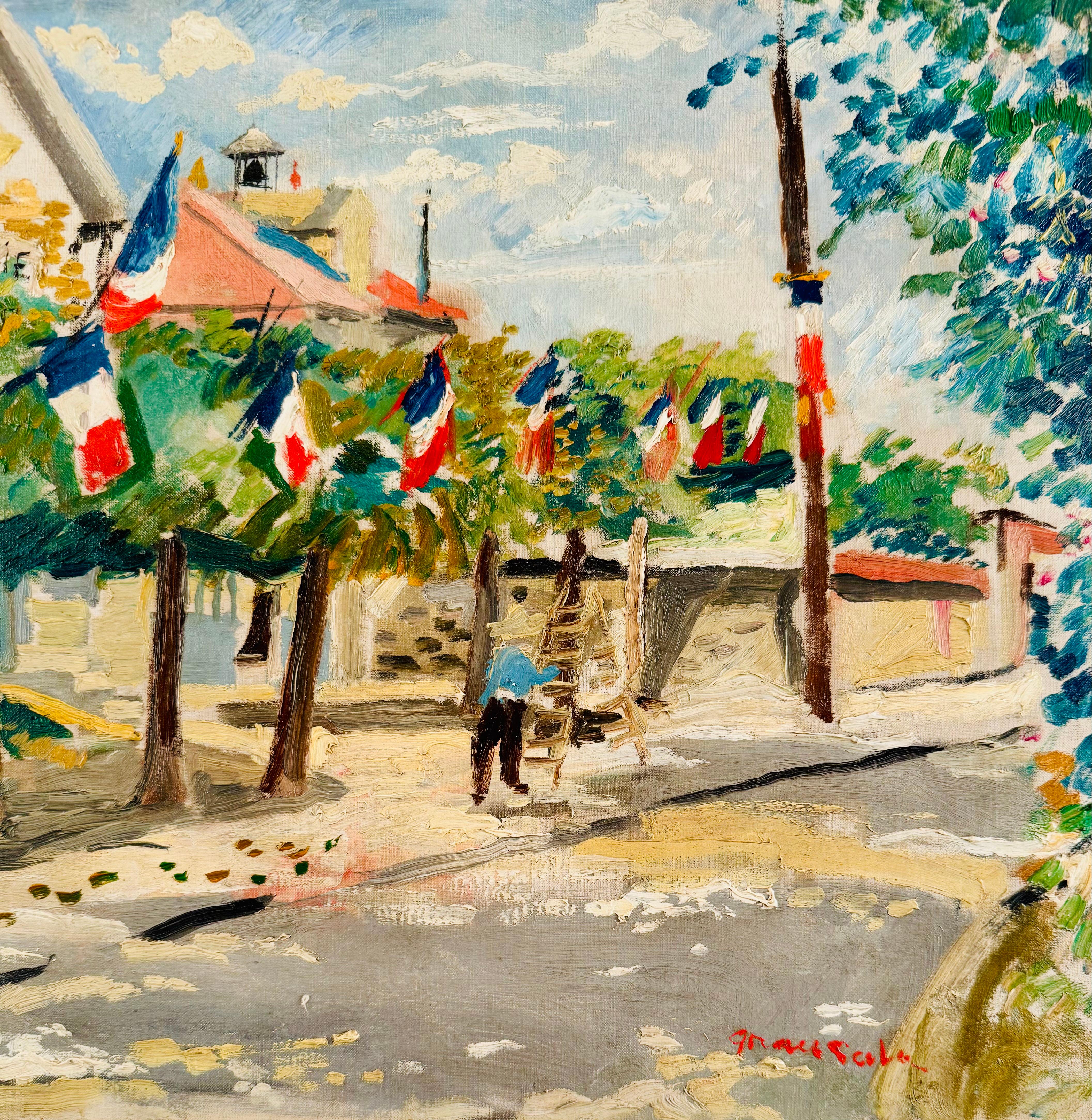 La rue pavoisée - Post-Impressionist Painting by Emilio Grau Sala