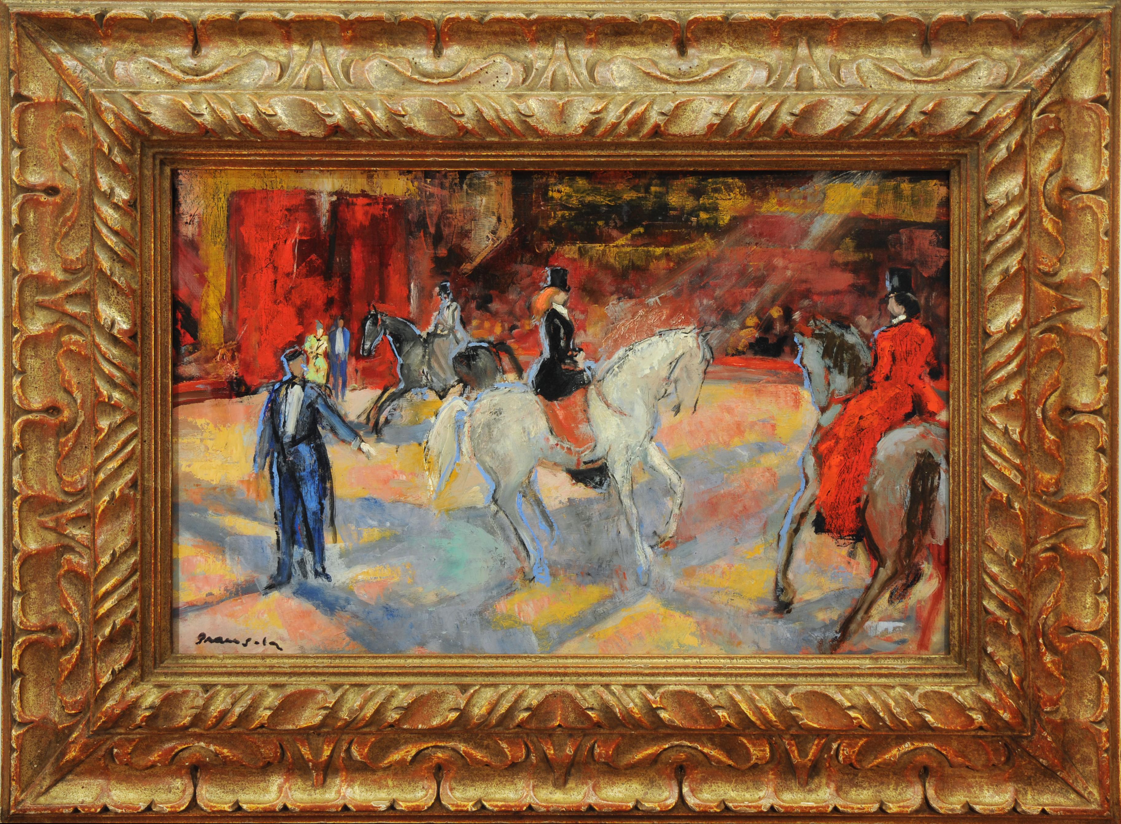 Le Cirque, 20th century oil painting, signed
