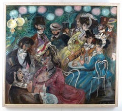 "Le Moulin de la Galette", Large 20th Century oil on canvas by Emilio Grau Sala