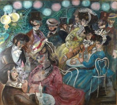 "Le Moulin de la Galette", Gran óleo sobre lienzo del siglo XX de Emilio Grau Sala