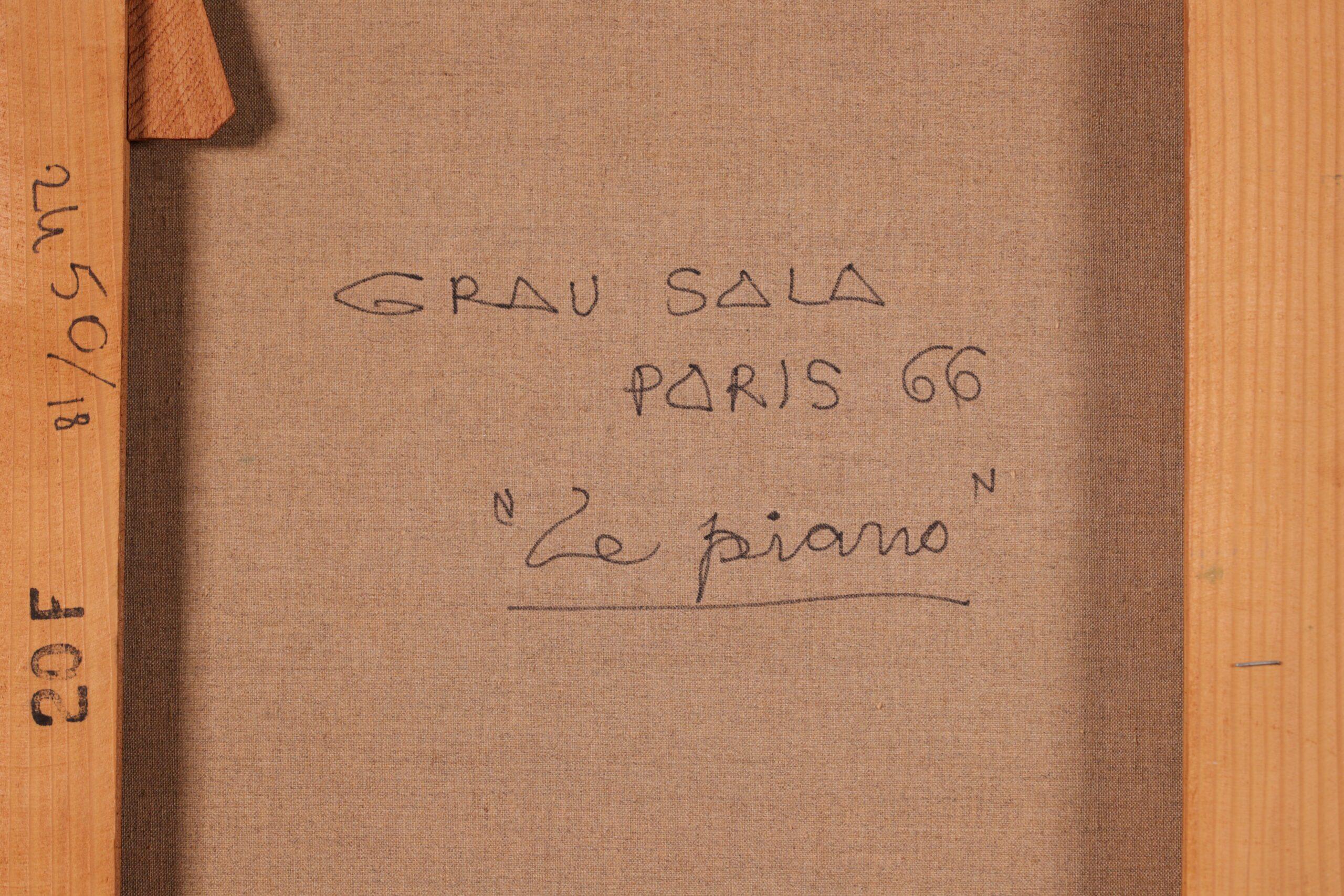 Le Piano – Postimpressionistisches figuratives Interieurgemälde von Emilio Grau Sala im Angebot 12